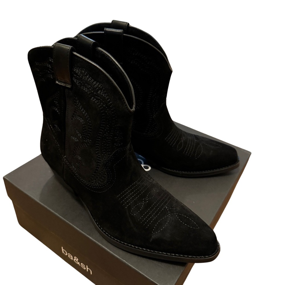 BA&SH Bottines Colt Black Cowboy Boot size 38 (us7.5) & 39 (us8.5)